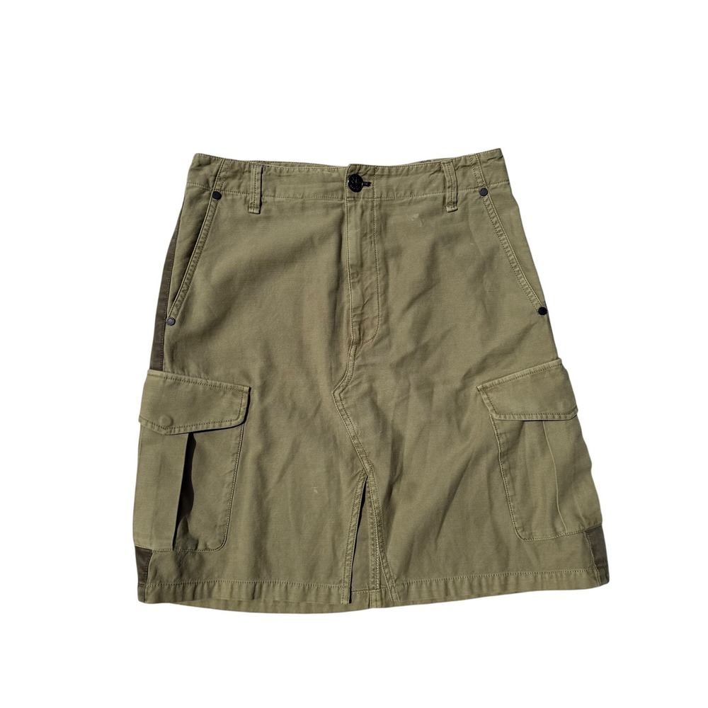 Rag & Bone Olive Green Cargo Mini Skirt Size 28 Utilitarian Twill A-Line Skirt